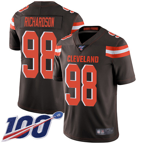 Cleveland Browns Sheldon Richardson Men Brown Limited Jersey 98 NFL Football Home 100th Season Vapor Untouchable